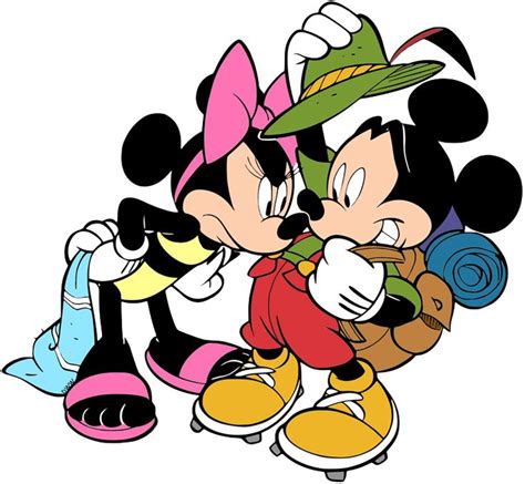 Two Mickey And Minnie Mouses Hugging Each Other