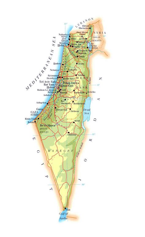 As observed on the physical map of israel above, despite its small size. Road and physical map of Israel. Israel road and physical ...