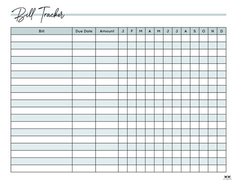 Monthly Bill Organizers Free Printables Printabulk