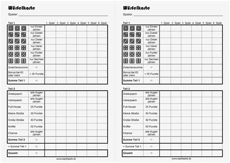 Kniffelblock kniffel vorlage kostenlos drucken : Kniffel Vorlage Din A4 Pdf Cool top50spiele Schöne Spiele ...