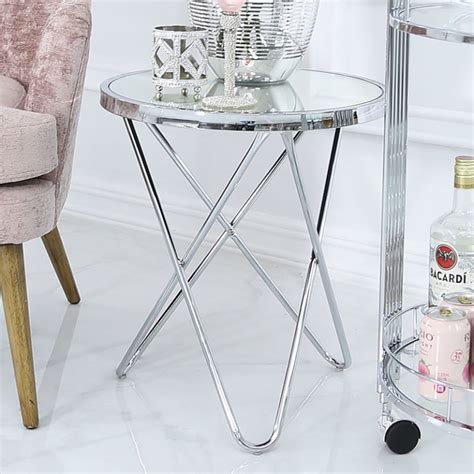Colton Contemporary Chrome And Clear Glass End Side Table Picture Perfect Home