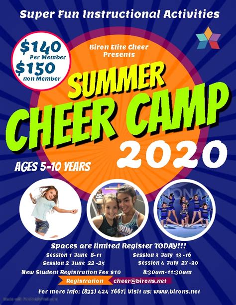 Summer Cheer Camp Birons Youth Sports Center Gymnastics Cheer
