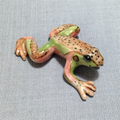 Miniature Ceramic Frog Toad Animal Reptile Cute Little Tiny Etsy