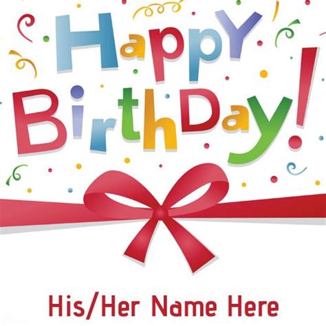 Write Name On Happy Birthday Pics With Colorful Element Send Birthday
