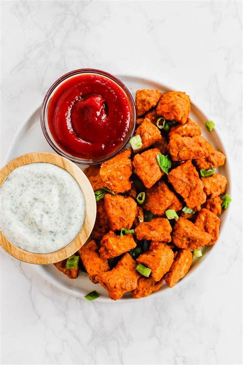 The dish is great for a chinese banquet. Baked Buffalo Tofu Nuggets with Vegan Ranch Sauce (gluten-free) | Recipe | Buffalo tofu, Firm ...
