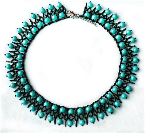 Free Pattern For Beaded Necklace Turquoise Beads Magic