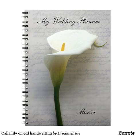 Calla Lily On Old Handwriting Notebook Zazzle Com In Calla