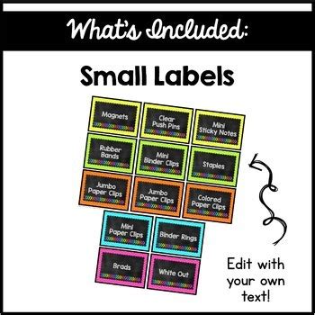 Editable Teacher Tool Box Labels Brights Chalkboard By My Favorite