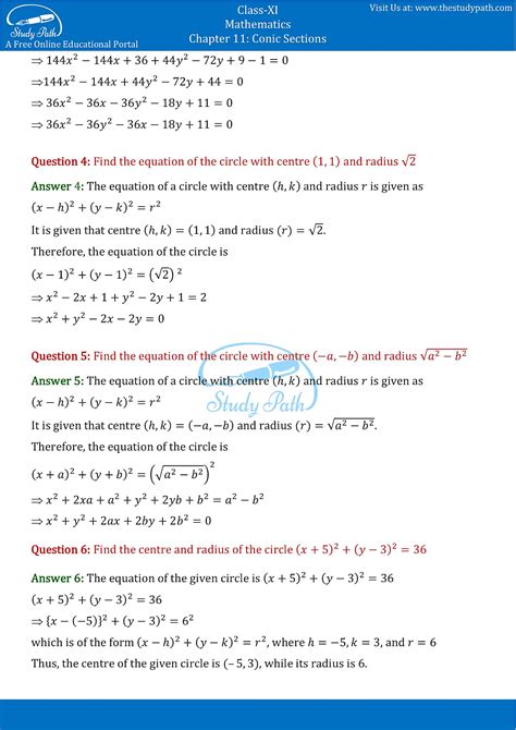 Ncert Solutions Class 11 Maths Chapter 11 Conic Sections