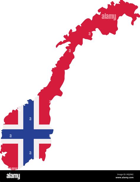 Norway Map With Flag Stock Photo Alamy