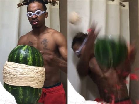 Rubberban Man Explodes Watermelons Man Explodes Watermelons With