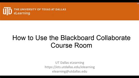 How To Use The Blackboard Collaborate Ultra Course Room Youtube