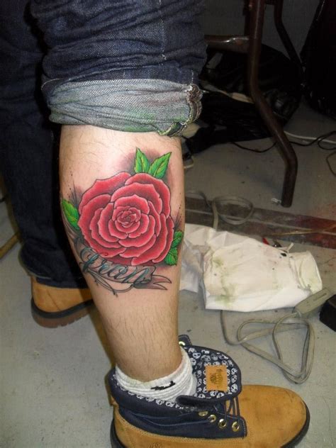 My Rose On My Calf Tattooed At The London Tattoo Convention By Jess