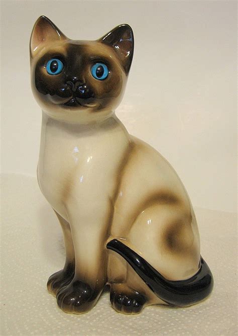 Enesco Brown Siamese Cat Figurine Porcelain Dolls For Sale Porcelain
