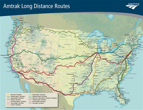 Amtrak Long Distance Trains Map