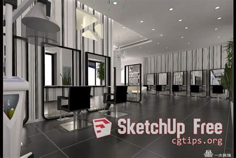 1699 Interior Hair Salon Sketchup Model Free Download 5 Sketchup