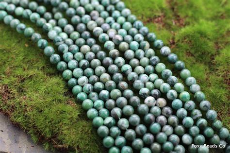 Natural African Jade Beads 8mm Full Strand Round Beads Aa Quality