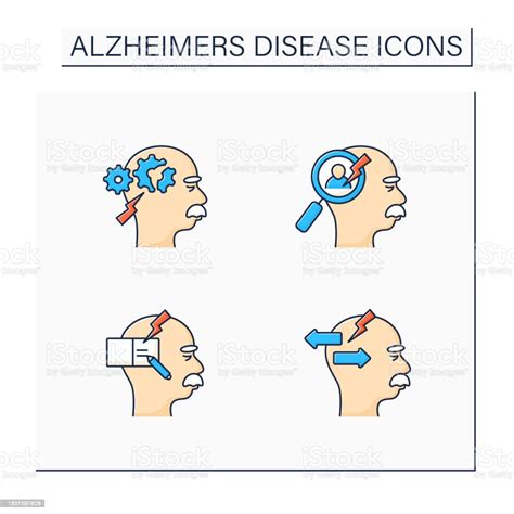 Alzheimer Disease Color Icons Set Stock Illustration Download Image