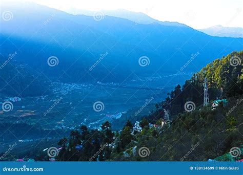 Beautiful Mountain Valley View With Green Trees Stock Image Image Of