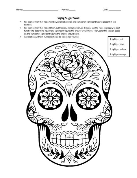Normal Sugar Skull Color By Number Download Print Now