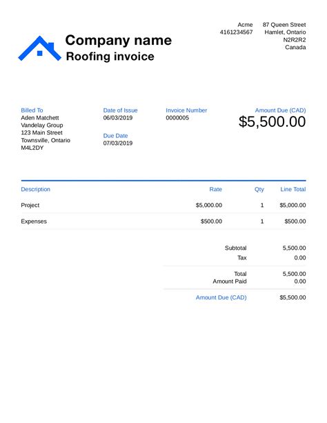 Printable Roofing Invoices Form Fill Out And Sign Printable Pdf Hot