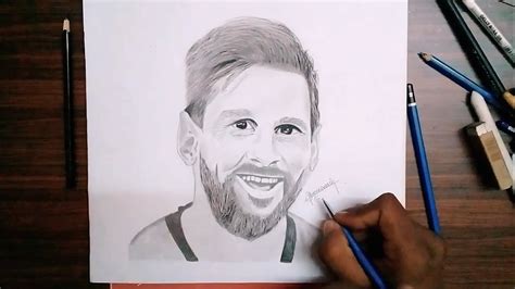 Drawing Lionel Messi Portrait Sketch How To Draw Lionel Messi Youtube