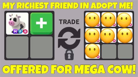 My Richest Friend In Adopt Me Offered For Mega Cow Youtube