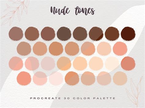 Nude Procreate Color Palette Color Swatches Instant Digital Download Skin Colors Beige