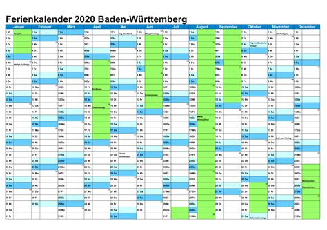 Sommerferien 2020 Baden Württemberg Pdf Druckbarer 2021 Kalender