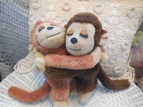 Vintage Dakin 1975 Plush Hugging Girl Boy Velcro Monkey 10 Etsy