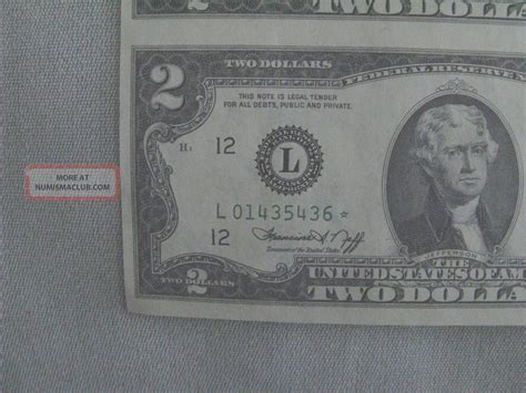 1976 Uncut Crisp Two Dollar Bills With Star