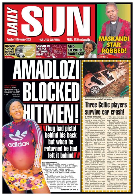 Daily Sun November 10 2020 Newspaper Get Your Digital Subscription