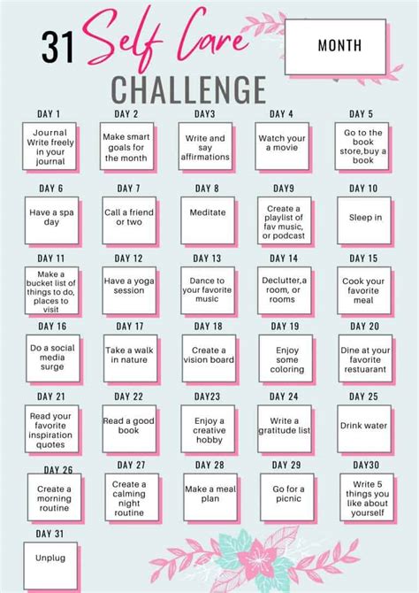 31day Self Care Challenge For Better Mental Health Thrive With Janie