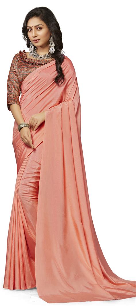 Casual Pink And Majenta Color Crepe Silk Silk Fabric Saree 1584465
