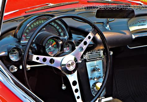 Corvette 1962 Photograph Chevrolet Chevy Vette Steering Wheel Dashboard