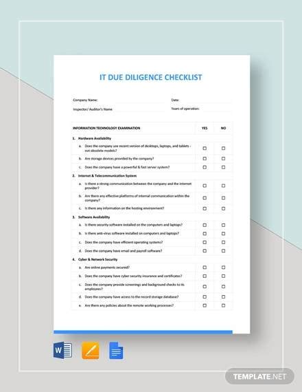 Free 12 Sample Due Diligence Checklist Templates In Pdf Ms Word