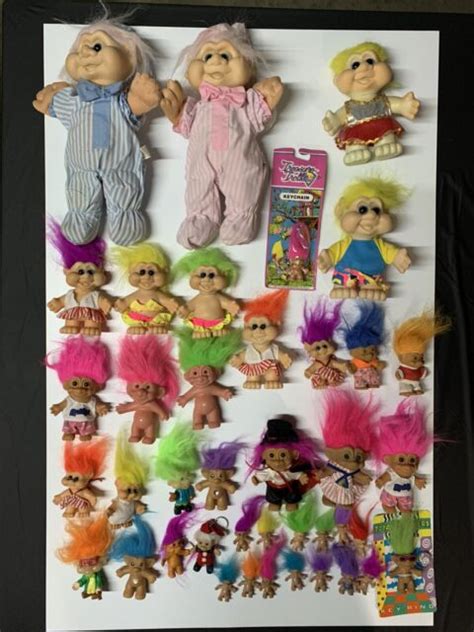 Vintage Lot Of Trolls 40 Dolls By Russ And Chubby Trolls All Sizes Ebay