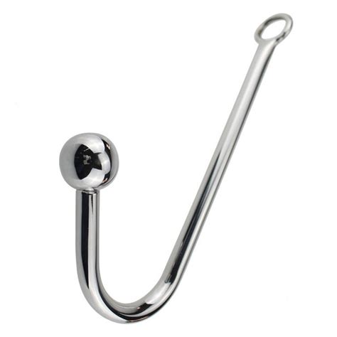 Big Size Stainless Steel Anal Hook With Ball Anal Prosate Massager
