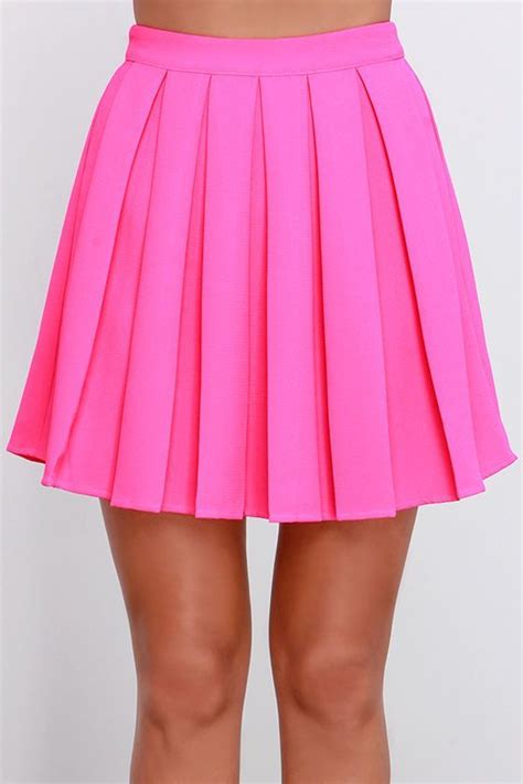 Image Result For Pleated Skirt Short Hot Pink Hot Pink Skirt Pink Skater Skirt Skater Skirt