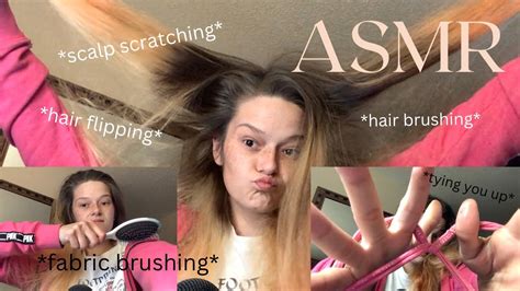 ASMR Hair Play Hair Brushing Aggressive Scalp Scratching Fabric
