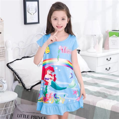 Girl Nightdress Baby Pajamas Cotton Princess Nightgown Kids Home Dress