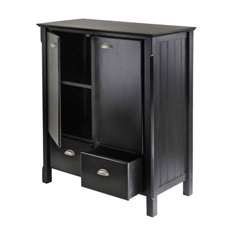 Modern, traditional, eclectic, rustic, glam, farmhouse, country Winsome Wood Timber Storage Cabinet Matte Black 20136