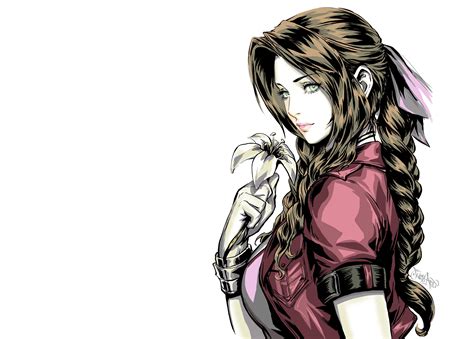 Aerith Gainsborough Braid Brown Hair Final Fantasy Final Fantasy Vii Remake Flower Girl Green