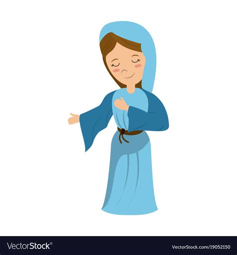 Virgin Mary Cartoon Royalty Free Vector Image VectorStock