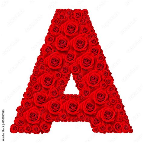 Rose Alphabet Set Alphabet Capital Letter A Made From Red Rose Stock