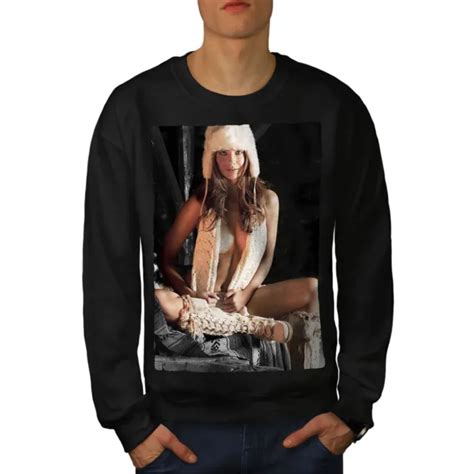 WELLCODA NUDE WOMAN Hot Girl Sexy Mens Sweatshirt Lady Casual Pullover