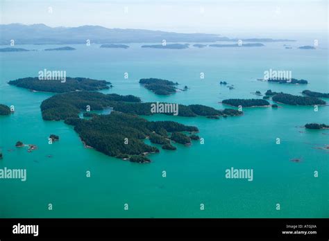 Aerial View Broken Group Islands West Coast Vancouver Island Bri Stock