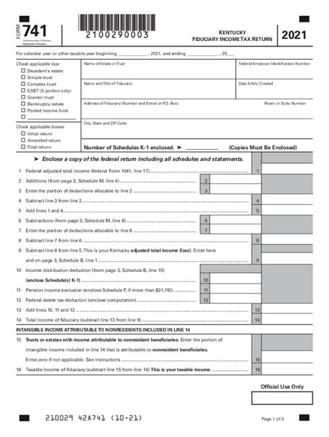 Pdf 741 Kentucky Department Of Revenue Fill Out And Sign Printable