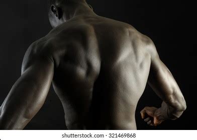 Back Naked African Babe Black Background Foto Stock Shutterstock