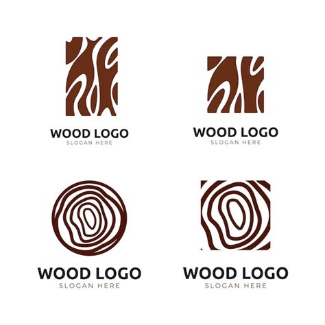 Premium Vector Set Of Wood Texture Logo Design